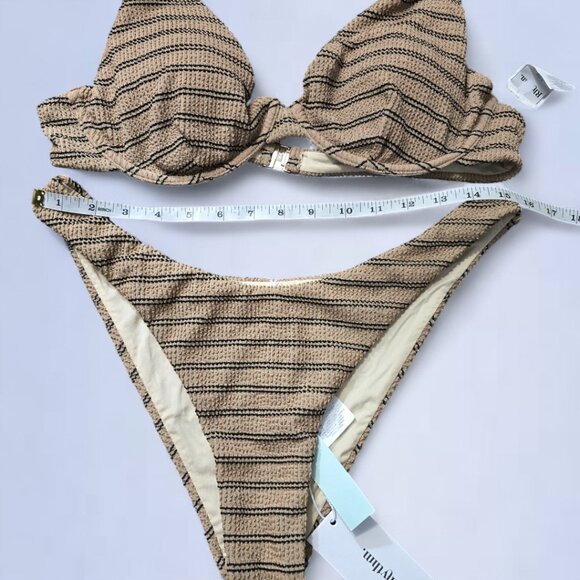 Rhythm Sol Stripe Underwire Bikini Top & Hi Cut Pant Set - Size Extra Large - Picture 4 of 8